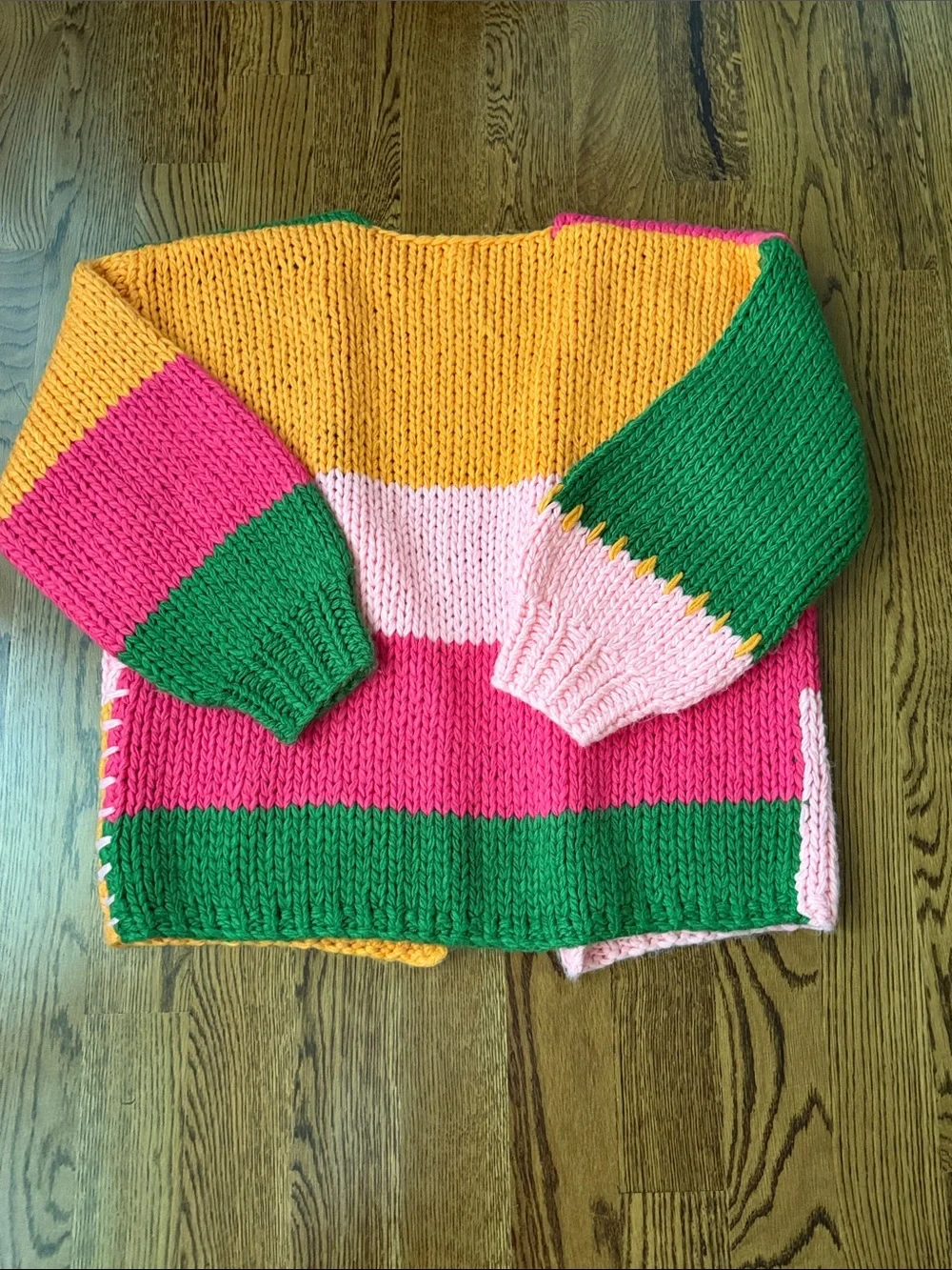 POL Multicolor block chunky knit cardigan large - Picture 9 of 13